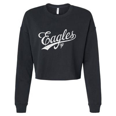 Vintage Eagles Name Retro Style Cropped Pullover Crew