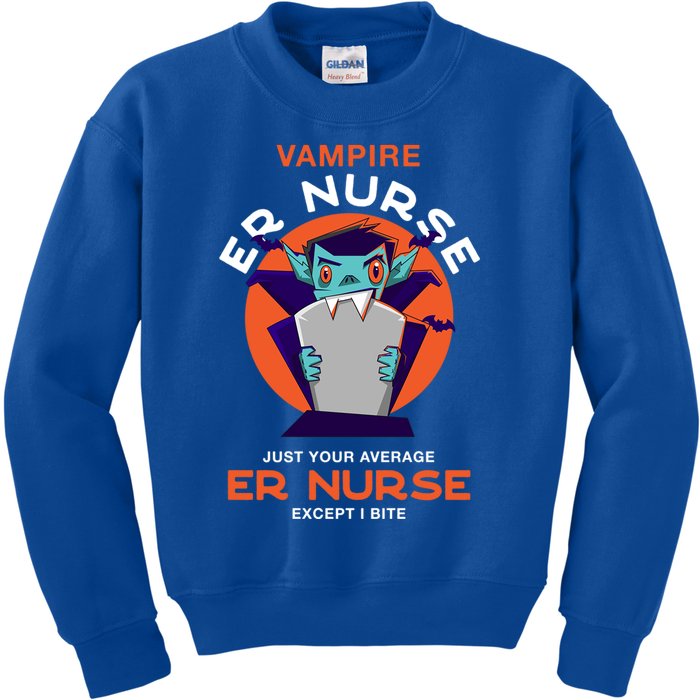 Vampire Er Nurse Halloween Emergency Nurse Scary Gift Kids Sweatshirt