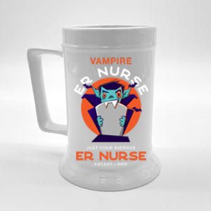 Vampire Er Nurse Halloween Emergency Nurse Scary Gift Beer Stein