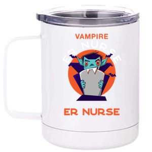 Vampire Er Nurse Halloween Emergency Nurse Scary Gift 12 oz Stainless Steel Tumbler Cup