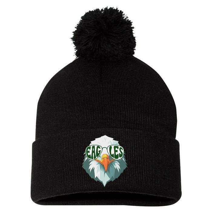 Vintage Eagles Name Retro Style Classic Pom Pom 12in Knit Beanie