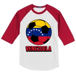 Venezuela Flag Soccer Jersey Kids Colorblock Raglan Jersey