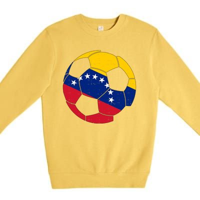 Venezuela Soccer Ball Flag Vintage Premium Crewneck Sweatshirt