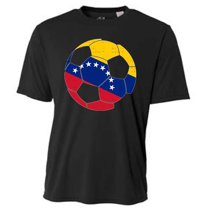 Venezuela Soccer Ball Flag Vintage Cooling Performance Crew T-Shirt