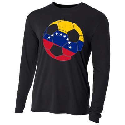 Venezuela Soccer Ball Flag Vintage Cooling Performance Long Sleeve Crew