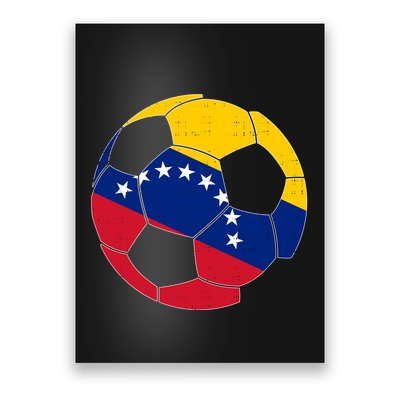 Venezuela Soccer Ball Flag Vintage Poster
