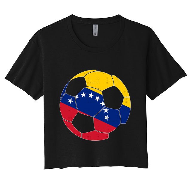 Venezuela Soccer Ball Flag Vintage Crop Top