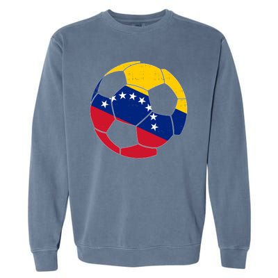 Venezuela Soccer Ball Flag Vintage Garment-Dyed Sweatshirt