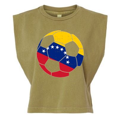 Venezuela Soccer Ball Flag Vintage Garment-Dyed Women's Muscle Tee