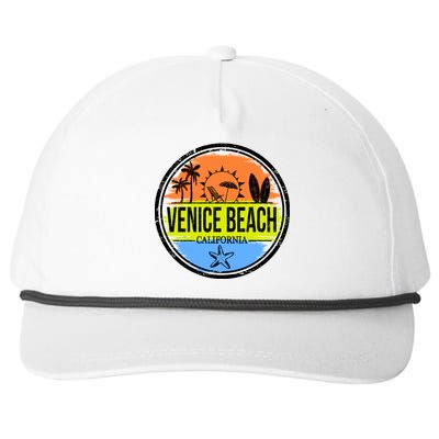 Venice Beach Retro Circle Snapback Five-Panel Rope Hat