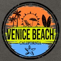 Venice Beach Retro Circle Cotton Canvas Backpack