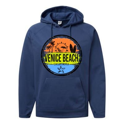 Venice Beach Retro Circle Performance Fleece Hoodie