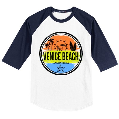 Venice Beach Retro Circle Baseball Sleeve Shirt