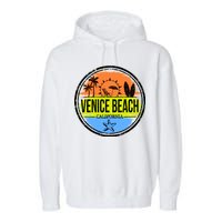 Venice Beach Retro Circle Garment-Dyed Fleece Hoodie