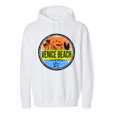 Venice Beach Retro Circle Garment-Dyed Fleece Hoodie