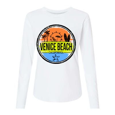 Venice Beach Retro Circle Womens Cotton Relaxed Long Sleeve T-Shirt