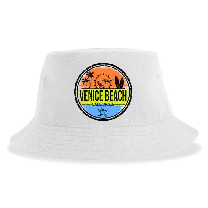 Venice Beach Retro Circle Sustainable Bucket Hat