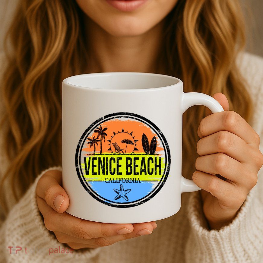 Venice Beach Retro Circle Mug
