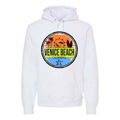 Venice Beach Retro Circle Premium Hoodie