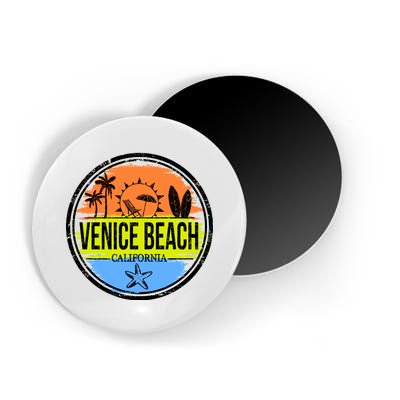 Venice Beach Retro Circle Magnet