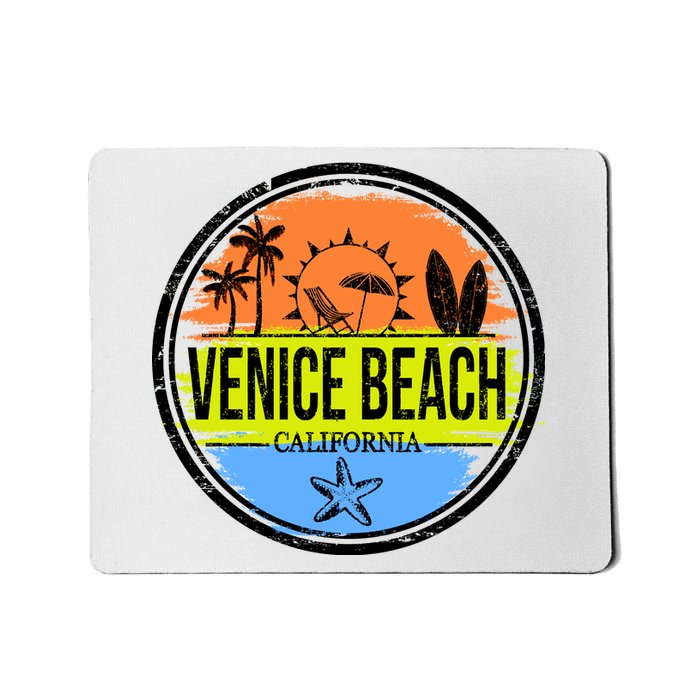 Venice Beach Retro Circle Mousepad