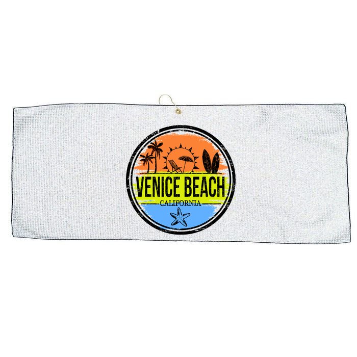 Venice Beach Retro Circle Large Microfiber Waffle Golf Towel