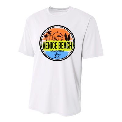 Venice Beach Retro Circle Youth Performance Sprint T-Shirt