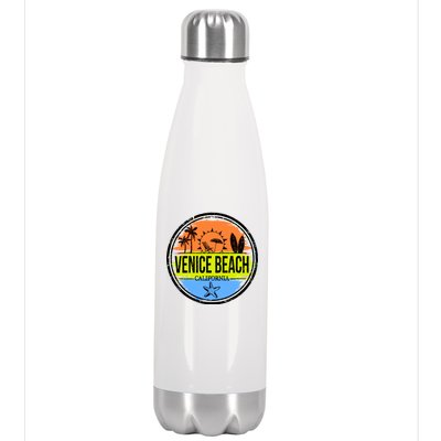 Venice Beach Retro Circle Stainless Steel Insulated Water Bottle