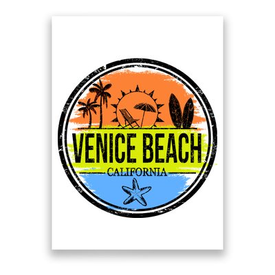 Venice Beach Retro Circle Poster