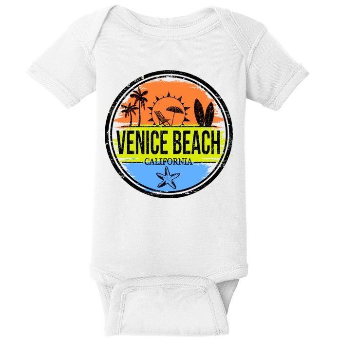 Venice Beach Retro Circle Baby Bodysuit