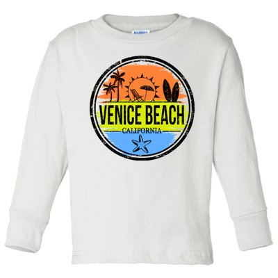 Venice Beach Retro Circle Toddler Long Sleeve Shirt