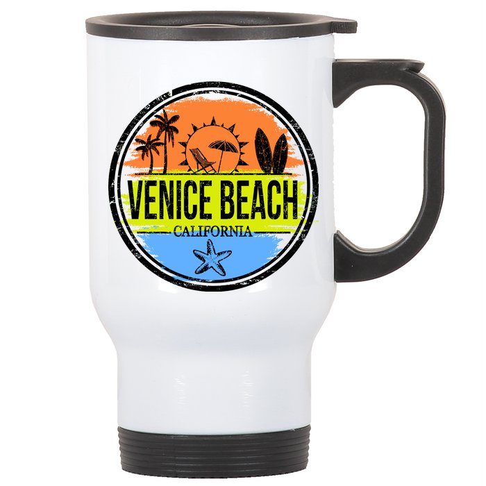 Venice Beach Retro Circle Stainless Steel Travel Mug