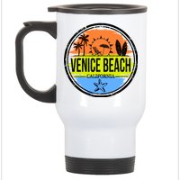 Venice Beach Retro Circle Stainless Steel Travel Mug