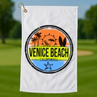 Venice Beach Retro Circle Golf Towel
