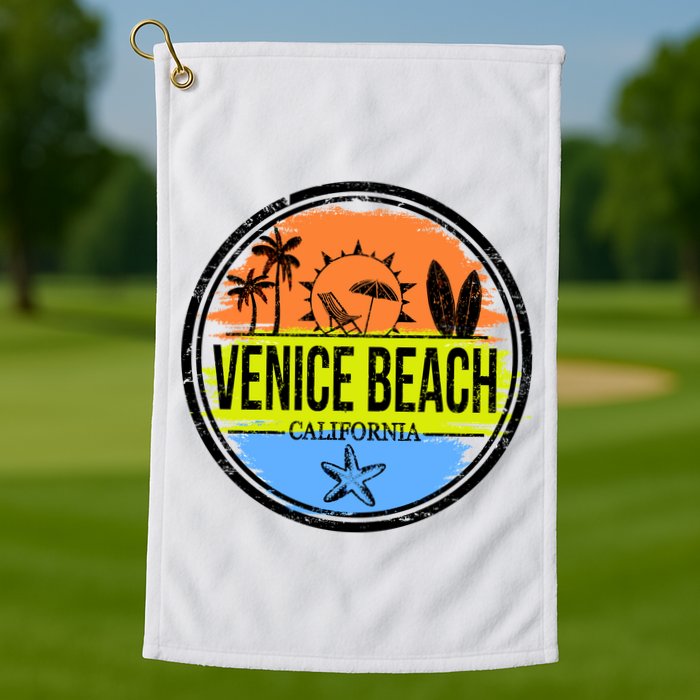 Venice Beach Retro Circle Golf Towel