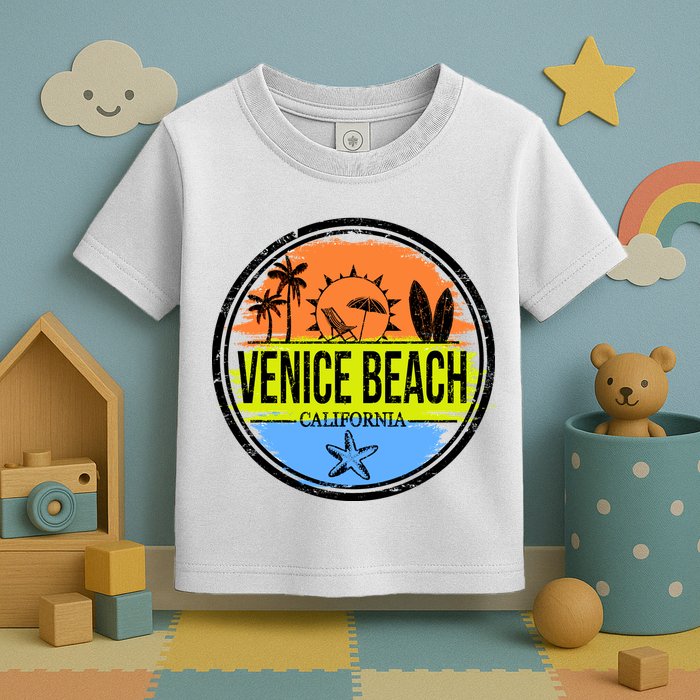 Venice Beach Retro Circle Toddler T-Shirt