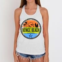 Venice Beach Retro Circle Women's Knotted Racerback Tank