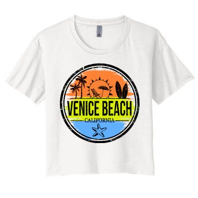 Venice Beach Retro Circle Women's Crop Top Tee