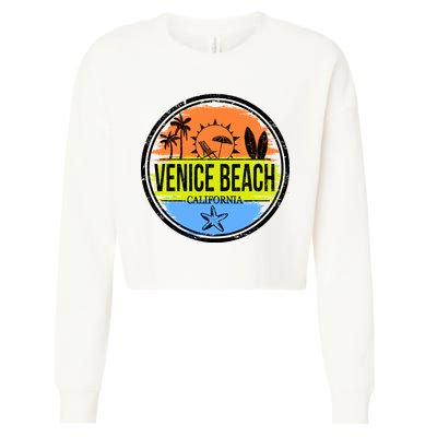Venice Beach Retro Circle Cropped Pullover Crew
