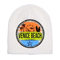 Venice Beach Retro Circle Short Acrylic Beanie