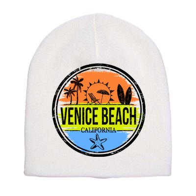 Venice Beach Retro Circle Short Acrylic Beanie