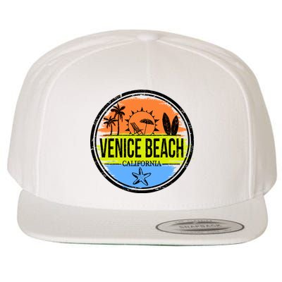 Venice Beach Retro Circle Wool Snapback Cap