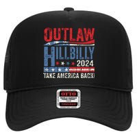 Vintage Elections Outlaw Hillbilly Us Flag High Crown Mesh Back Trucker Hat