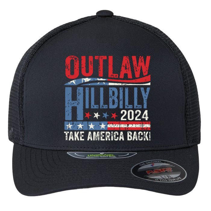 Vintage Elections Outlaw Hillbilly Us Flag Flexfit Unipanel Trucker Cap