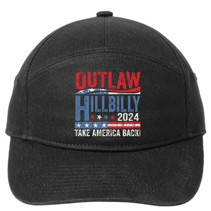 Vintage Elections Outlaw Hillbilly Us Flag 7-Panel Snapback Hat