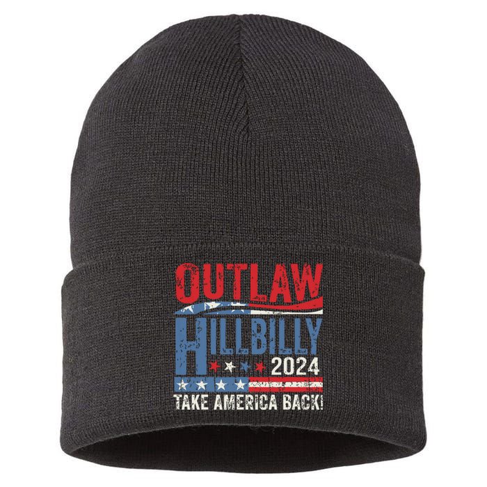 Vintage Elections Outlaw Hillbilly Us Flag Sustainable Knit Beanie