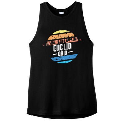 Vintage Euclid Ohio Sunset Souvenir Print Gift Ladies PosiCharge Tri-Blend Wicking Tank