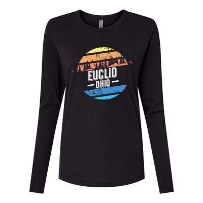 Vintage Euclid Ohio Sunset Souvenir Print Gift Womens Cotton Relaxed Long Sleeve T-Shirt