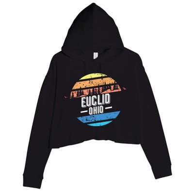 Vintage Euclid Ohio Sunset Souvenir Print Gift Crop Fleece Hoodie