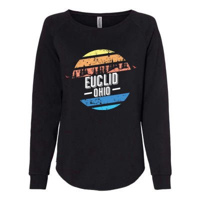 Vintage Euclid Ohio Sunset Souvenir Print Gift Womens California Wash Sweatshirt